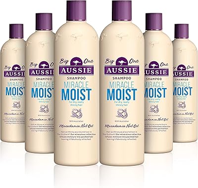 Aussie miracle moist shampoo 6 x 500 ml - pack de 6 à