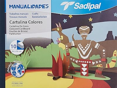 Carton de couleurs assorties sadibal, 32 x 24 cm, 10 feuilles, multicolore, 5980