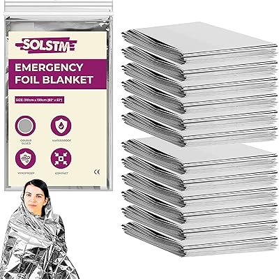 Couvertures d'urgence solstm en aluminium paquet de 12 couverture thermique