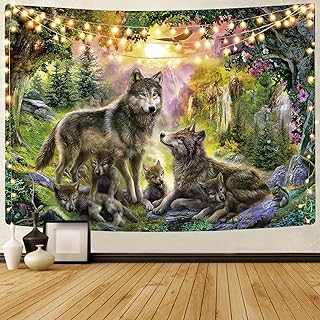 Tapisserie murale en forme de loup familial pour chambre à coucher – kyku décoration de loup pour la maison, tapisserie animale pour chambre à coucher, décorations de loups tribaux, tapisseries de montagne, forêt, salon, dortoir (51,2" × 59,1", multi). DIAYTAR COTE D'IVOIRE se positionne comme la boutique en ligne leader en Côte d'Ivoire, offrant une vaste sélection de produits pour répondre aux besoins diversifiés de sa clientèle. De la mode émergente aux produits culturels locaux, en passant par les produits de grande consommation, DIAYTAR COTE D'IVOIRE propose une expérience de shopping riche et variée, avec des options de paiement flexibles et une livraison efficace dans tout le pays. Le but est de rendre l'expérience d'achat en ligne accessible et agréable pour tous.