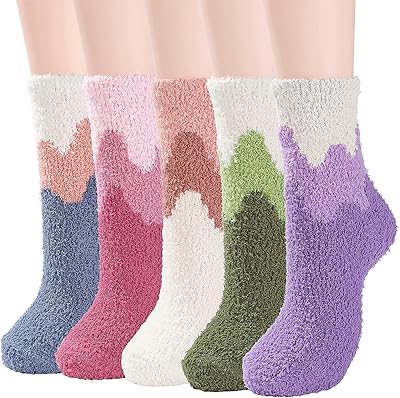 Castowave 5 paires de chaussettes d'hiver pour femmes sommeil douces et moelleuses