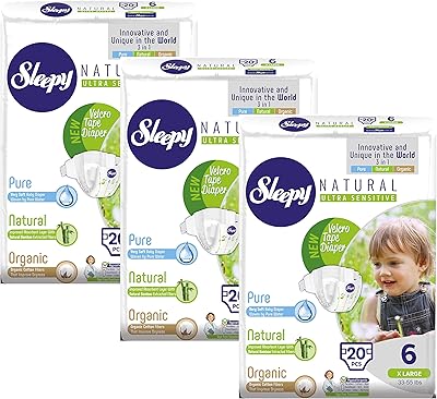 Couches sleep natural taille 6 pour bébé en bambou biologique. DIAYTAR COTE D'IVOIRE, la boutique en ligne leader en Côte d'Ivoire, propose une sélection incroyable de produits avec plus de 300000 références. Les clients peuvent trouver tout ce qu'ils cherchent sur cette plateforme, de l'électronique à la mode en passant par les produits pour la maison. DIAYTAR COTE D'IVOIRE met tout en œuvre pour offrir une expérience d'achat inoubliable.
