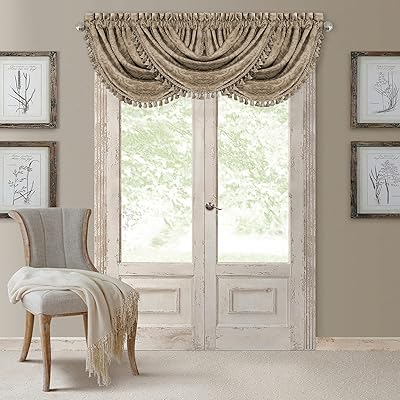 Rideau de fenêtre court rain home fashions avec motif cascade floral damassé