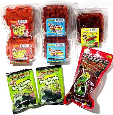Pack de bonbons assortis alamo - mélange de bonbons mexicains (8 pièces) - oursons gommeux à la camomille et au piment, boules de cerises au piment, cornichons au pain dans un shampoing, ceintures de piment aigre et boules de cornichon aigre. DIAYTAR COTE D'IVOIRE, la boutique en ligne généraliste leader en Côte d'Ivoire, offre plus de 300 000 références pour répondre à tous vos besoins. Avec une sélection massive de produits, vous trouverez tout ce dont vous avez besoin dans un seul endroit. La qualité et la diversité des produits sont garanties.