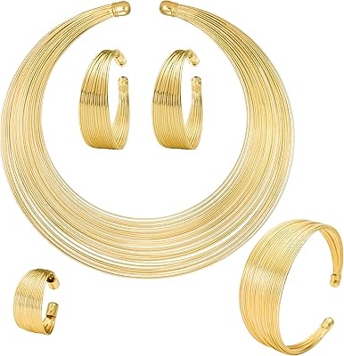 Jewdreamer 5 pièces bijoux africains pour femmes bavoir en or déclaration kit africain tresses collier manchette bracelet boucles d'oreilles créoles ouvertes bague ensemble de bijoux épais. DIAYTAR COTE D'IVOIRE, boutique en ligne généraliste, est la référence en matière de commerce électronique en Côte d'Ivoire. La boutique propose des produits de qualité, des prix compétitifs et un service client de haute qualité. DIAYTAR COTE D'IVOIRE est la boutique en ligne la plus fiable et la plus sécurisée de Côte d'Ivoire.