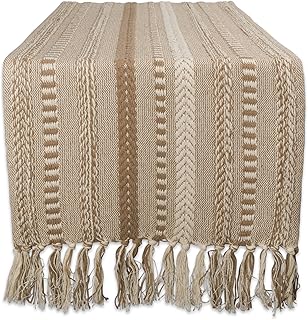 Ensemble de chemins de table rayés et tressés de style rustique die, taille