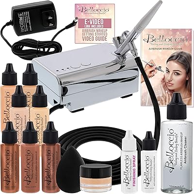Système de maquillage aérographe de luxe de beauté professionnelle avec 4 teintes