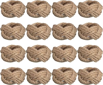 16 pièces ronds de serviette en toile de jute faits à la main