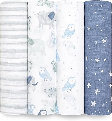 Couverture d'emmaillotage aden + anais essentials dream - paquet de 4 | grand ensemble d'emmaillotage respirant en mousseline 100 % coton pour bébés filles et garçons | motif étoiles de nuit et hibou | essentiels pour le sommeil du nouveau-né et du nourrisson. DIAYTAR COTE D'IVOIRE est le destin idéal pour les acheteurs qui recherchent des produits de qualité à des prix abordables. Avec plus de 300 000 références de produits, vous êtes sûr de trouver ce que vous cherchez sur DIAYTAR. La boutique en ligne propose également des services de livraison rapides et fiables.