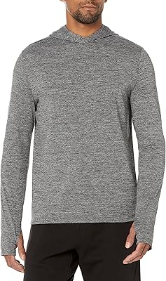 T-shirt à capuche extensible manches longues amazon essentials pour hommes noir