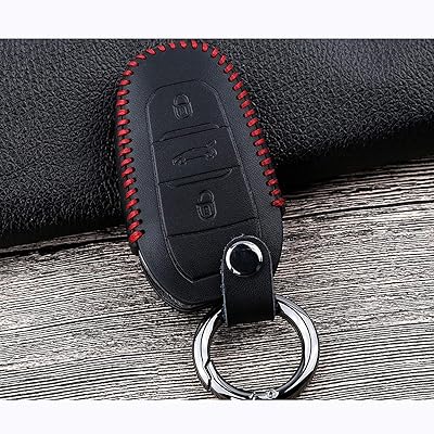 Pour accessoires de couverture de clé de voiture en cuir pour peugeot 301