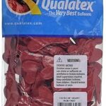 Ballons en latex en forme de cœur qualtex, 50 pièces, taille 6", rouge