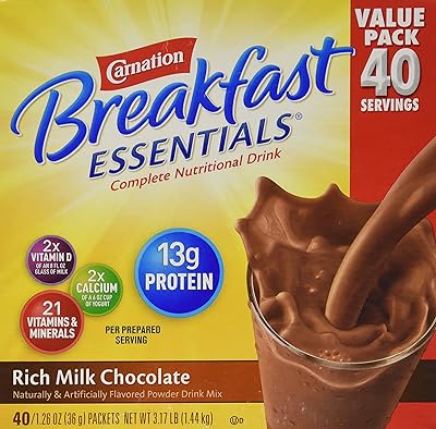 Packs essentiels du petit-déjeuner carnation 1,134 - 35,7 g - chocolat au lait