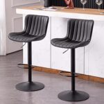 Kidol & shellder tabouret ensemble de 2 tabourets de bar pivotants réglables noirs