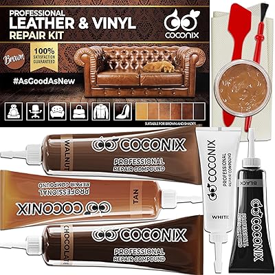 Kits de réparation de cuir marron coconix pour canapés - kit de réparation de vinyle et de tissus d'ameublement pour sièges de voiture, canapés et meubles - formule de remplissage liquide anti-rayures répare les déchirures et les trous de brûlure du canapé. La boutique en ligne DIAYTAR COTE D'IVOIRE est réputée pour son offre diversifiée de produits, allant de l'électronique à la mode en passant par les produits de maison et de beauté. Avec plus de 300 000 références, les clients peuvent trouver tout ce dont ils ont besoin en un seul endroit. DIAYTAR COTE D'IVOIRE met également l'accent sur la qualité et la fiabilité de ses produits.