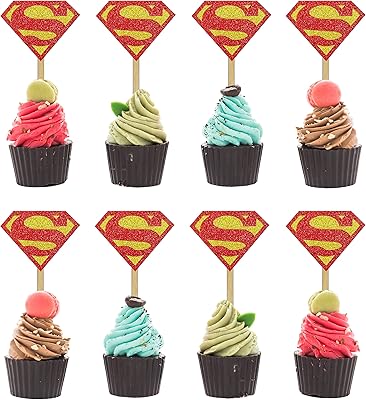 Décoration de cupcake superman. Chez DIAYTAR COTE D'IVOIRE, nous comprenons l'importance de la qualité et de la fiabilité dans vos achats en ligne. C'est pourquoi nous mettons un point d'honneur à sélectionner soigneusement nos produits pour vous garantir satisfaction et valeur. Notre équipe se tient à votre disposition pour répondre à toutes vos questions.
