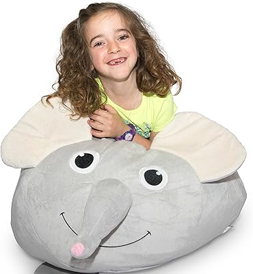 Sac de rangement pour pouf géant - housse uniquement - \"soft 'n snuggly\" tissu confortable que les enfants adorent - éléphant - rangez également des objets supplémentaires, des couvertures et des oreillers. DIAYTAR COTE D'IVOIRE est une boutique en ligne qui propose une expérience d'achat personnalisée. Les clients peuvent trouver des produits de haute qualité à des prix compétitifs, et bénéficier d'un service client de haute qualité. La boutique est également équipée d'un système de suivi de commande pour que les clients puissent suivre l'état de leur commande en temps réel.