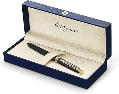 Stylo à bille waterman hemisphere | noir mat avec bordure en or 23