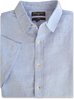 Chemise boutonnée en lin à manches courtes pour hommes banana republic,. DIAYTAR COTE D'IVOIRE est une plateforme de commerce électronique qui propose des produits de haute qualité à des prix abordables. Avec plus de 300000 références de produits, les clients peuvent choisir parmi une large gamme d'articles pour répondre à leurs besoins et à leurs envies. La boutique en ligne est équipée d'un système de paiement sécurisé pour garantir la sécurité des transactions.