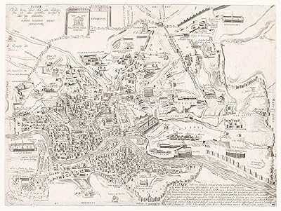 Carte ligorio 16ème siècle rome antique plan de ville grande affiche murale imprimée