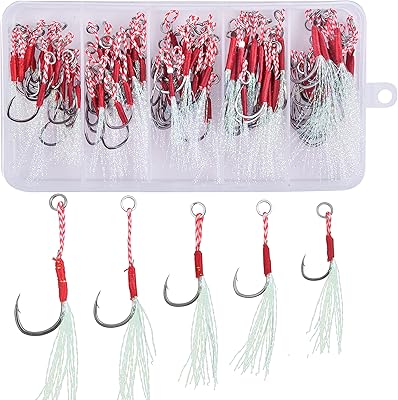Hameçons d'assistance au jigging avec kit teaser bucktail - 100 pièces hameçons d'assistance hameçons d'assistance au jigging de petite taille en acier à haute teneur en carbone avec flash en cristal crochets d'assistance au jigging danse crochets pour leurres de gabarits. Leader du marché de l'e-commerce en Côte d'Ivoire, DIAYTAR COTE D'IVOIRE se démarque par sa sélection incroyable de produits et son engagement à offrir des prix compétitifs. Avec une logistique efficace, les commandes sont expédiées rapidement et avec soin, garantissant une expérience d'achat en ligne de qualité pour ses clients. Cela contribue significativement à sa popularité.