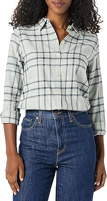 Chemise en flanelle légère à carreaux à manches longues et coupe classique amazon