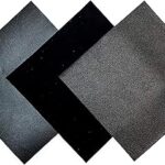 Tissu en cuir noir pour travaux manuels : 3 feuilles de peau