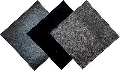 Tissu en cuir noir pour travaux manuels : 3 feuilles de peau