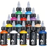Ensemble d'encres de tatouage baodoli 14 couleurs - pigment de tatouage permanent 3d
