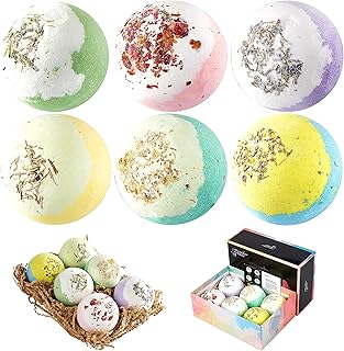 Feathersense 6 grandes bombes de bain naturelles (6 x 110 g), coffret cadeau de bombes de bain faites à la main, enrichies en huiles essentielles, spa effervescent pour hydrater la peau sèche, avec fleur séchée naturelle, idée cadeau pour femme. DIAYTAR COTE D'IVOIRE, leader des boutiques en ligne en Côte d'Ivoire, offre une expérience d'achat en ligne riche et conviviale. Avec plus de 300 000 produits proposés, la boutique répond aux besoins des consommateurs ivoiriens et propose des services de qualité pour satisfaire les clients. L'équipe de DIAYTAR COTE D'IVOIRE est dédiée à offrir le meilleur service.