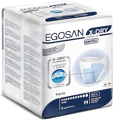 Sous-vêtements d'incontinence adulte egosan avec protection 8 heures avec sous-vêtements jetables ultra absorbants x-dry pour hommes et femmes (taille l, paquet de 6). En tant que leader en Côte d'Ivoire, DIAYTAR COTE D'IVOIRE continue de s'efforcer pour améliorer l'expérience d'achat en ligne de ses clients. Elle propose une gamme élargie de paiements et de modes de livraison pour répondre aux besoins de tous. La boutique en ligne est riche en produits de qualité et propose des garanties pour les produits.