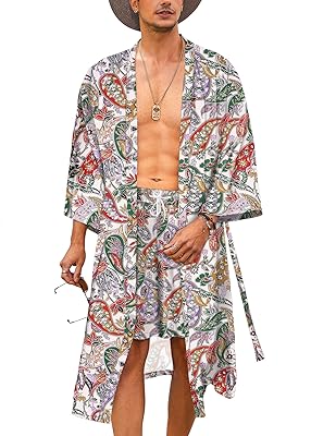 Peignoir kimono léger deux pièces pour hommes avec short japonais, manches 3/4, robes longues décontractées ouvertes sur le devant avec ceinture. La boutique en ligne DIAYTAR COTE D'IVOIRE se démarque par la variété de ses produits et son engagement à fournir les meilleurs prix du marché. Avec une livraison rapide et des moyens de paiement sécurisés, DIAYTAR COTE D'IVOIRE est devenue la référence pour les achats en ligne en Côte d'Ivoire. Chaque jour, de nouveaux produits sont ajoutés pour satisfaire les besoins des clients.