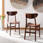 Chaise de salle à manger rétro safavieh home luca en noyer, lot