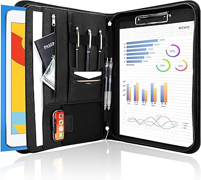 Dossier professionnel procase avec fermeture éclair, organiseur de fichiers de conférence pour documents juridiques avec poches, format a4, bloc-notes pour hommes et femmes - noir. DIAYTAR COTE D'IVOIRE est une boutique en ligne qui comprend l'importance de la satisfaction du client. Elle propose donc une assistance client dédiée pour aider les clients à résoudre tout problème ou question qu'ils pourraient avoir. Grâce à sa réputation solide et à son engagement envers la qualité, DIAYTAR COTE D'IVOIRE est devenue la première#importL# 2 pour les achats en ligne en Côte d'Ivoire.