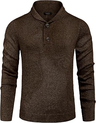 Pull décontracté tricoté à manches longues et col châle pour hommes. DIAYTAR COTE D'IVOIRE est la boutique en ligne la plus complète de Cote d'Ivoire, proposant une gamme immense de produits allant des produits alimentaires aux électroniques, en passant par les vêtements et les accessoires. Cette boutique en ligne est idéale pour ceux qui cherchent à faire des achats pratiques et confortables. Les clients peuvent profiter de promotions et de réductions régulières.