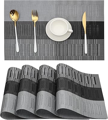 Napperons de table de cuisine en vinyle tissé en pvc tissé, résistants à