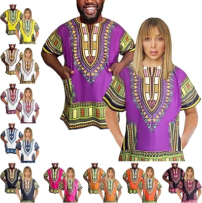 Adalex world chemise dashiki traditionnelle africaine unisexe, couleur festival hippie, parfaite pour les hommes africains et les femmes, vêtements d'été à manches courtes + cadeau nosamcask. La boutique en ligne DIAYTAR COTE D'IVOIRE propose plus de 300000 références de produits, ce qui en fait l'une des plus grandes boutiques en ligne de Côte d'Ivoire. Les clients peuvent trouver des produits pour la maison, la mode, les loisirs et bien plus encore. La boutique en ligne assure une livraison sécurisée et rapide à travers le pays.