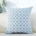 Housse de coussin tawson à motif quadrilobe marocain bleu clair housse en tissu