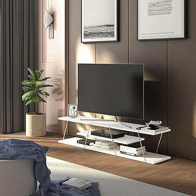 Meuble tv moderne en toile pour salon, facile à assembler