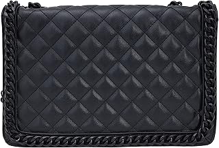 Sac à bandoulière en cuir matelassé victoria pour femme avec chaîne