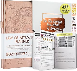 Planificateur loi de l'attraction 2023 - planificateur hebdomadaire et mensuel de luxe, voyage