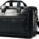 Cartable extensible en cuir samsonite, noir, 17", mallette extensible en cuir