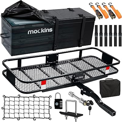 Porte-bagages pliable en acier mokins 60x20x6 | capacité de 500 lb | porte-bagages