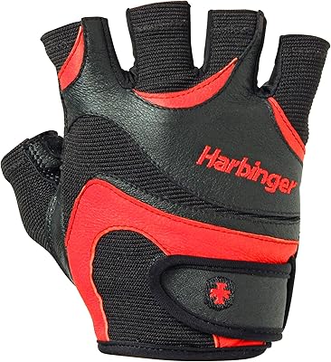 Gants d'haltérophilie élastiques harbinger pour hommes, avec paume en cuir rembourrée flexible (paire)