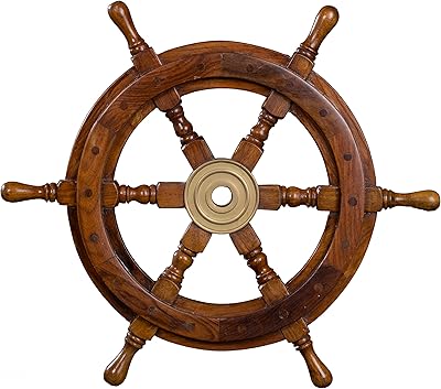 Volant décoratif en bois avec moyeu en laiton taille s à xlaspect bateau nautique bateau bois marin marron grand 46 cm. DIAYTAR COTE D'IVOIRE est une boutique en ligne qui propose une gamme de produits très large, allant de l'électronique à la mode en passant par les produits ménagers. La boutique est connue pour ses prix bas et ses promotions régulières, ce qui en fait un endroit idéal pour faire des achats en ligne. Elle propose également un service client de qualité pour aider les clients à trouver ce qu'ils cherchent.