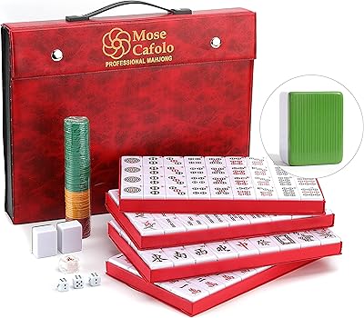 Jeu de mahjong chinois professionnel, 146 carreaux numérotés en mélamine de grande taille (vert) avec étui de transport, instruction en anglais, ensemble complet de mahjong (majiang, mah-jongg, maj jongg, ma jong). DIAYTAR COTE D'IVOIRE propose une large gamme de produits allant de l'électronique à la mode, en passant par les produits de beauté et les accessoires. Avec plus de 300 000 références, les clients peuvent trouver facilement ce qu'ils cherchent sur le site. La qualité des produits et le service client sont les priorités de cette boutique en ligne.