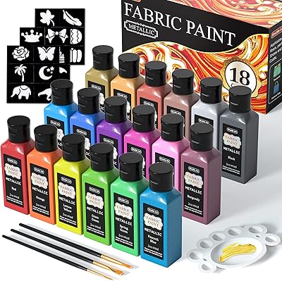 Shuttle art 18 couleurs peinture textile permanente douce métallique en bouteilles