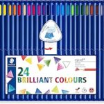 Crayons de couleur staedtler ergosoft, lot de 24 couleurs debout (157sb24)