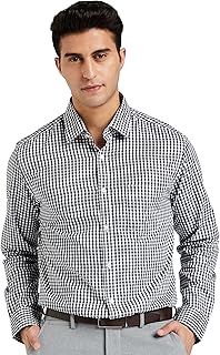 Chemise à carreaux en coton coupe régulière pour hommes