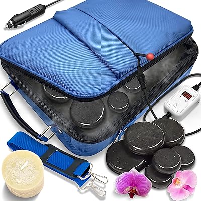 Kit de chauffe-pierres de massage portable - masseur et chauffage électrique pour spa